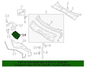 Воздухоприемник печки Audi A4 B9 17-25
