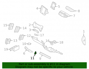 Накладка передней панели правая Volvo XC40 19-26 серая