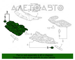 Защита переднего бампера правая Lexus RX350 RX450h 20-22 USA