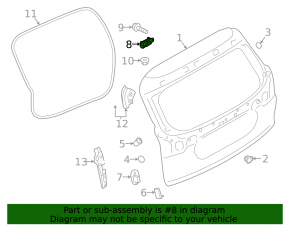 Петля двери багажника левая Subaru Outback 15-19