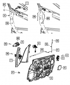 Стеклоподъемник с мотором передний правый Chrysler 200 11-14