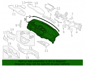 Торпедо передняя панель без AIRBAG Hyundai Tucson 16-18 черная без динамика
