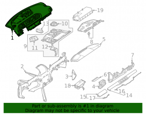 Panou frontal Torpedo fără AIRBAG Mercedes W167 GLE 24-25 negru fără proiecție