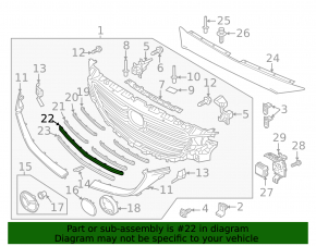 Grilă radiator Mazda CX-9 19-21, a 4-a de sus în sus