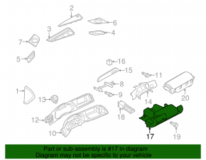 Накладка колени водителя Audi A4 B8 08-11 дорест, серая