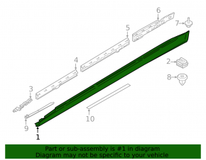 Порог правый BMW 7 G12 16-19 без подсветки