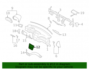 Накладка передней панели центральная Subaru Impreza WRX GH 09-11 темно-серая, надломано крепление