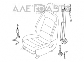 Пассажирский ремень безопасности Kia Forte 4d 14-18 черн