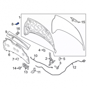 Отбойник капота левый Ford Fiesta 11-19