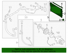 Condensator radiator aer condiționat Kia Forte 4d 14-16 1.8, 2.0