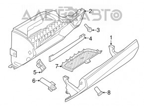 Перчаточный ящик, бардачок в сборе BMW X5 F15 14-18 черный, порез