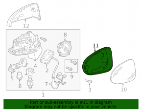 Carcasă element oglindă stânga VW Touareg 11-17