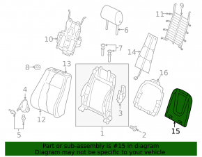 Накладка пассажирского сидения задняя Audi A4 B8 08-16 черная, царапины, надлом крепления