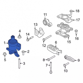 Подушка двигателя правая Ford Edge 15-18 3.5