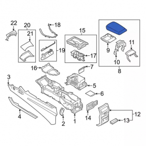Подлокотник Ford Edge 15-19 серый