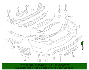 Заглушка буксировочного крюка заднего бампера BMW 5 F10 11-16 M Pack