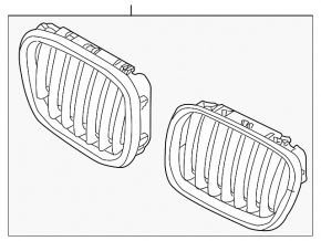 Решетка радиатора grill правая BMW X6 E71 13-14 Titan Line