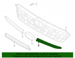 Grilă radiator stânga pentru Subaru Impreza 20-23 GK cromată