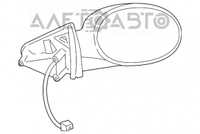 Oglindă laterală dreapta Chrysler Sebring 00-05 coupe, cu 3 pini, neagră