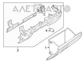 Перчаточный ящик, бардачок Mazda 3 14-16 BM черн