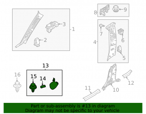 Накладка передней стойки нижняя правая Mazda CX-30 20-23 черная
