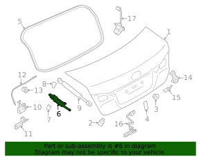 Петля крышки багажника левая Subaru Legacy 15-19