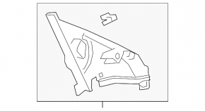 Заглушка бокового зеркала левая Honda Civic X FC 16-20 4d под динамик, черная