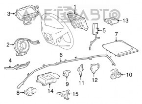 Датчик подушки безопасности задний левый Toyota Sienna 11-16