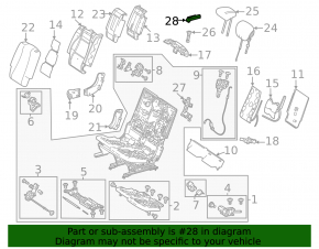 Dop scaun spate stânga central față Mercedes X167 GLS 450 20-22 negru