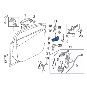 Mânerul ușii din spate dreapta interioară Ford Focus mk3 15-18 restilizat