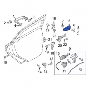 Mânerul ușii din spate dreapta interioară Ford Focus mk3 15-18 restilizat