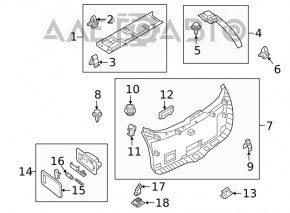 Плафон обшивки двери багажника нижний Mazda CX-9 16-23 галоген