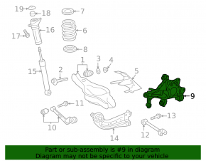 Цапфа задняя правая Toyota Rav4 19-24 AWD