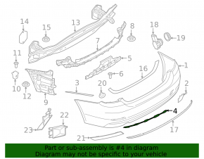 Крепление молдинга заднего бампера правое BMW 4 F32/33/36 14-16