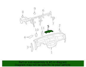 Решетка динамика торпеды центральная Toyota Sequoia 08-18