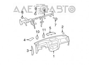 Решетка динамика торпеды центральная Toyota Sequoia 08-18