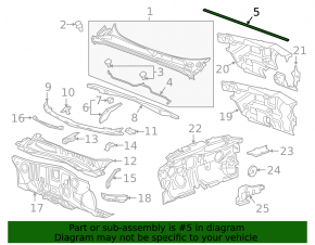 Уплотнитель капота Chevrolet Malibu 16-23
