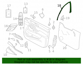 Рамка двери внутренняя передняя левая BMW X5 G05 19-26