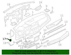 Накладка передней панели левая BMW X5 F15 14-18 под дерево, царапины