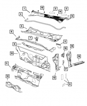 Уплотнитель жабо Fiat 500 12-19