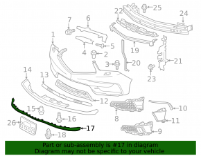 Накладка губы переднего бампера Acura MDX 14-20