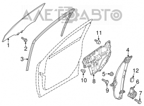 Уплотнитель стекла передний левый Mazda 6 14-16