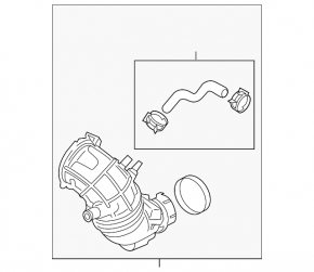 Conductă de aer de la carcasa filtrului de aer Kia Stinger 18-21 2.0