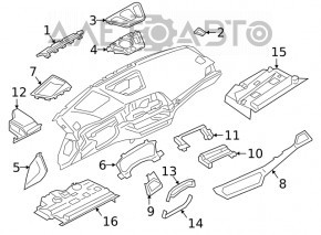 Бокс карман передней панели левый BMW 3 G20 19-26 черный