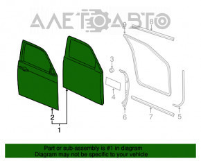 Дверь голая передняя левая Chrysler 300 11-23