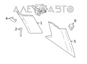 Ornament stâlp spate în spatele geamului dreapta BMW X3 G01 18-24 negru, zgârieturi