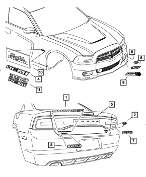 Эмблема надпись AWD двери багажника Dodge Journey 11-17