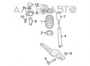 Амортизатор задний левый VW Golf 15-18