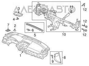 Торпедо передняя панель с AIRBAG Honda Accord 18-22 черная