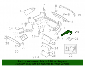 Накладка заднего бампера нижняя левая Land Rover Range Rover Sport 18-22